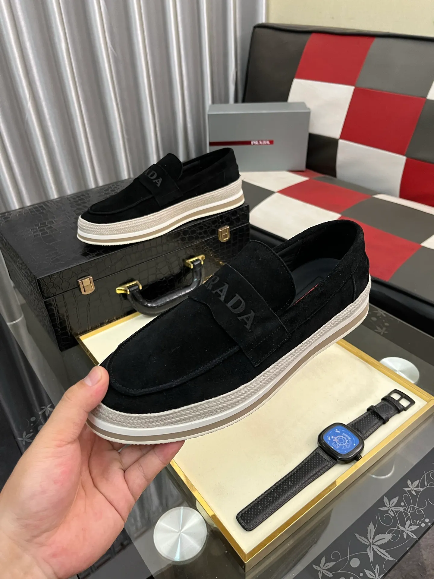 Men's men's shoes 💰458⌚️⌚️prada: new spring and summer casual shoes, sports sneakers, fabric: imported cowhide, lining: original lining, sole: original sole, size: 38-445️⃣color optional